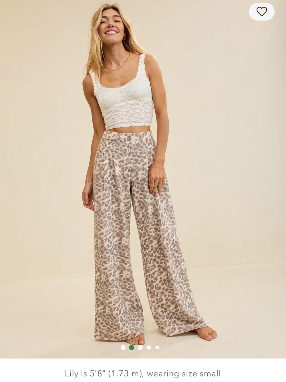 aerie Beige Leopard Wide Leg Lounge Pants